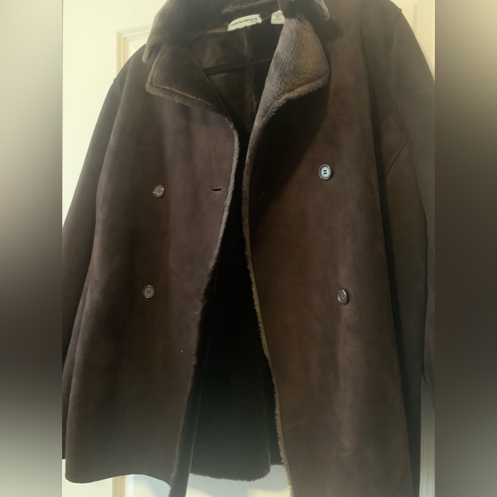 Brown faux fur coat